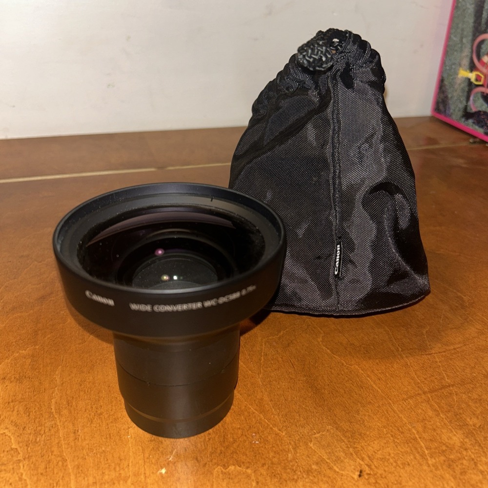Canon WC-DC58B 0.75x Wide Converter Lens Made In Japan With Bag C2